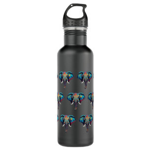 Cute Elephant low poly illustration 710 Ml Water Bottle