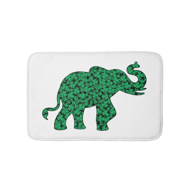 cute elephant made of shamrocks bath mat (Front)