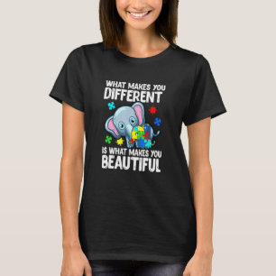 Cute Elephant Mom With Puzzel Pisces Child Autism T-Shirt