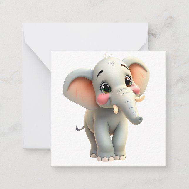 Cute elephant Note Card (Front)