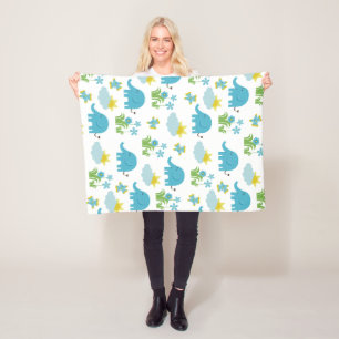 Cute Elephant Pattern fleece blankets