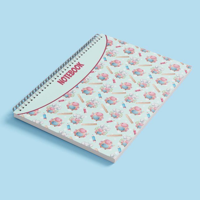 Cute Elephant Pattern Spiral Notebook (Creator Uploaded)