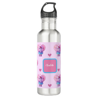 Cute Elephant Pattern (with Your Name) 710 Ml Water Bottle