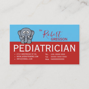 Cute Elephant Pediatrician Appointment Card