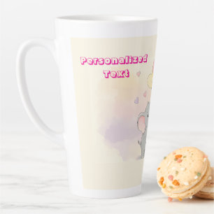 Cute Elephant Personalized Gift for Mom Latte Mug