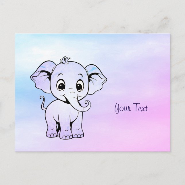 Cute Elephant Postcard (Front)