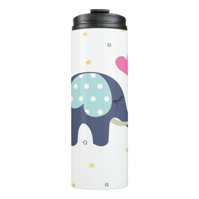 Cute Elephant printed thermal tumbler  (Front)