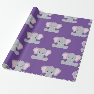 Cute elephant printed wrapping paper