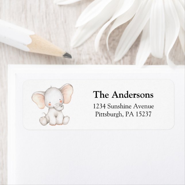 Cute Elephant Return Address (Insitu)
