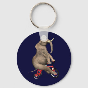 Cute Elephant Riding A Tricycle Keychain