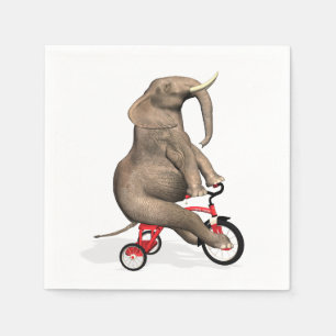Cute Elephant Riding A Tricycle Napkin