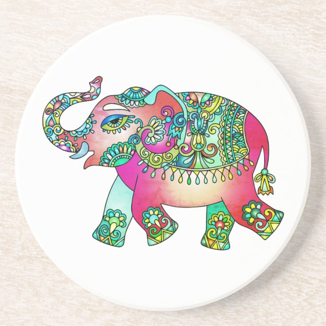 cute elephant sandstone coaster home decor (Front)