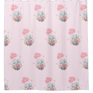 Cute Elephant Shower Curtain   Baby Bathroom Decor
