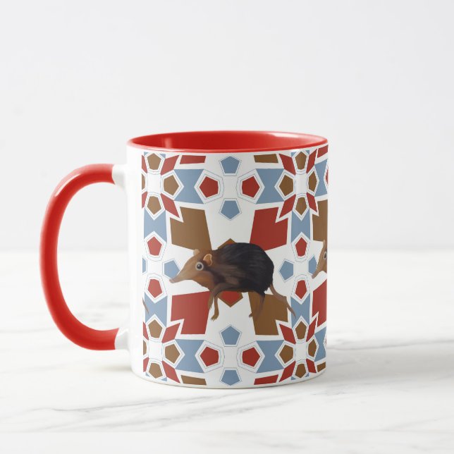 Cute Elephant Shrew Fun Colourful Pattern Mug (Left)
