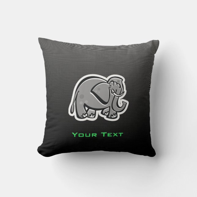 Cute Elephant; Sleek Throw Pillow (Front)