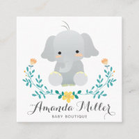 Cute elephant squared for baby business