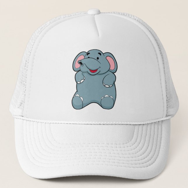 Cute Elephant Trucker Hat (Front)