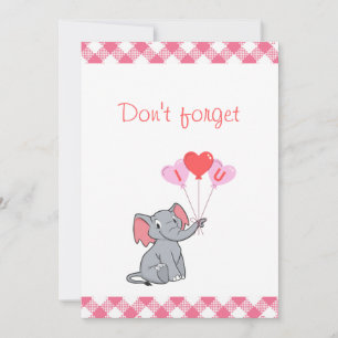 Cute elephant valentine's day  holiday card