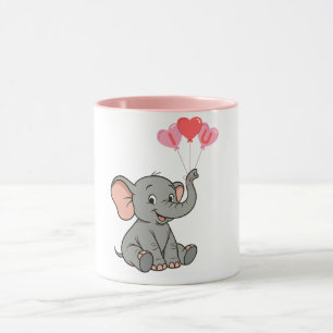 Cute elephant valentine's day mug