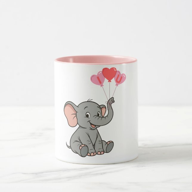 Cute elephant valentine's day   mug (Center)