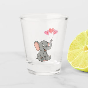 Cute elephant valentine's day shot glass
