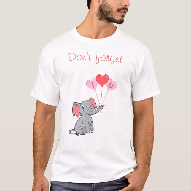Cute elephant valentine's day  T-Shirt (Front)