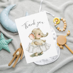 Cute Elephant Watercolor Baby Shower Thank You Card