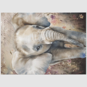 Cute Elephant Watercolor Tissue Paper