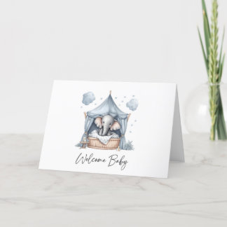 Cute Elephant Welcome Baby Greeting Card
