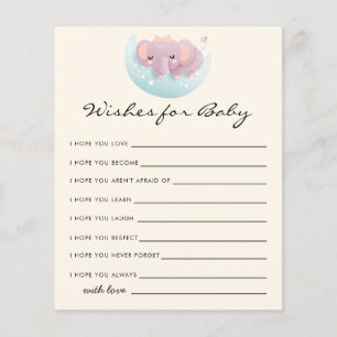 Cute Elephant Wishes for Baby Card