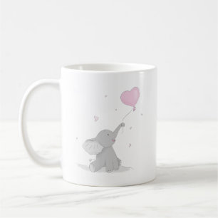 Cute Elephant with Balloon Baby Shower Coffee Mug