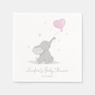 Cute Elephant with Balloon Baby Shower Napkin