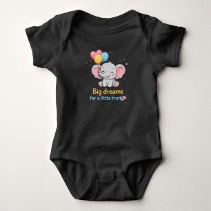 Cute Elephant with Balloons - Big Dreams for a Lit Baby Bodysuit