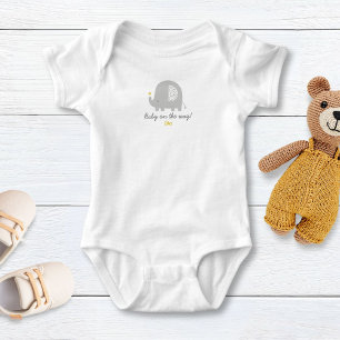 Cute elephant with year of birth baby bodysuit