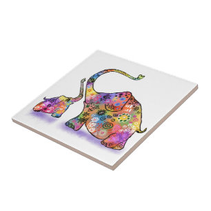Cute Elephants Tile