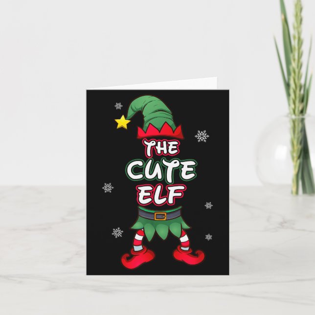 Cute Elf Christmas Pajamas Pjs Matching Family Gro Card (Front)