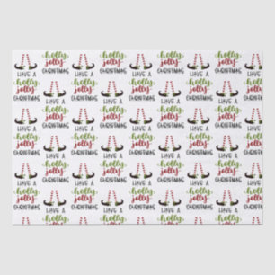 Cute Elf Holly Jolly Christmas Personalized Tissue Paper