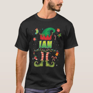 Cute Elf Ian Merry Christmas Santa Little Helper S T-Shirt