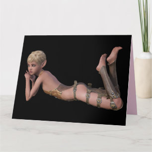 CUTE ELF LEATHER FILLE IMAGINAIRE CARTES D'ANNIVER