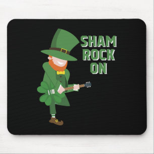Cute Elf Playing Shamrock Guitar - St. Patricks Da Mouse Pad
