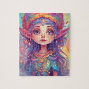 Cute elf princess in enchanted forest jigsaw puzzle