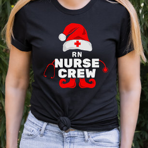 Cute Elf RN Nurse Christmas Crew   T-Shirt