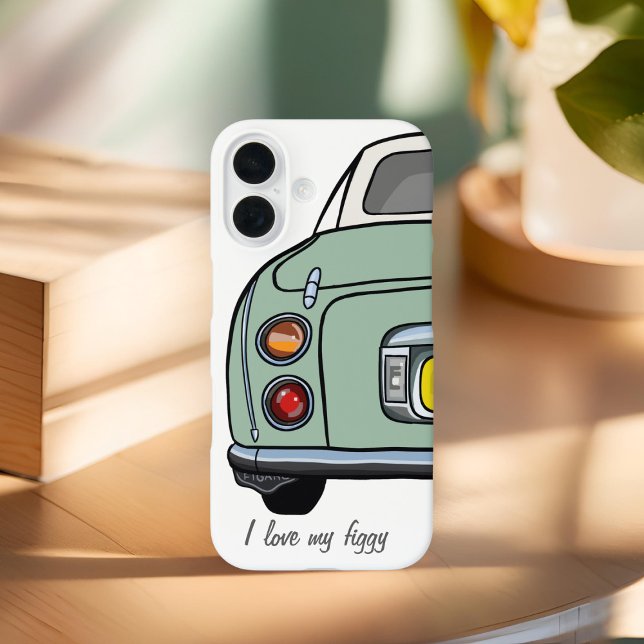 Cute Emerald Green Figaro Car Name Figarations Case-Mate iPhone Case (Cute emerald green figaro phone case with space for your name. I love my figgy!)