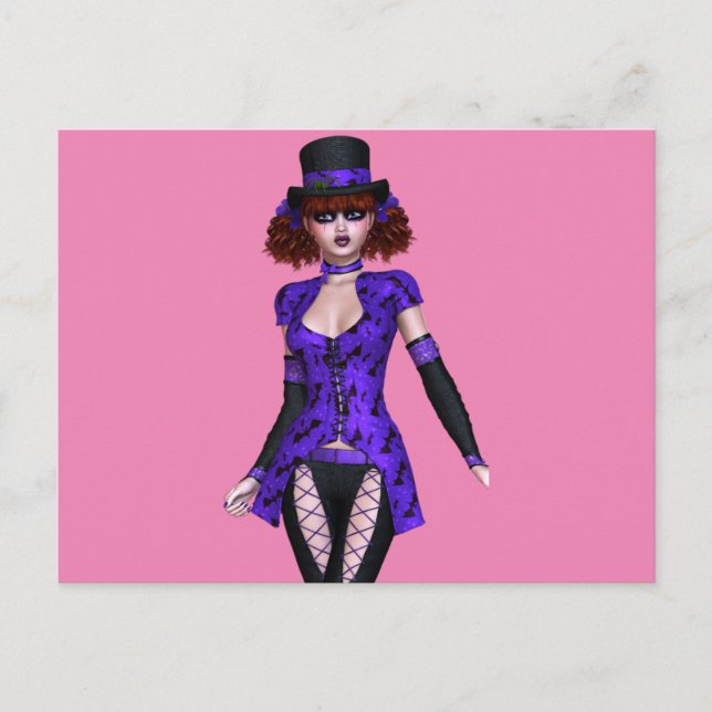 CUTE EMO GOTH GIRL POSTCARDS (Front)