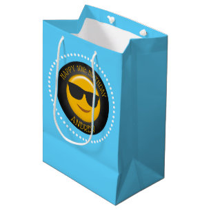 Cute Emoji Birthday Party Personalized Medium Gift Bag