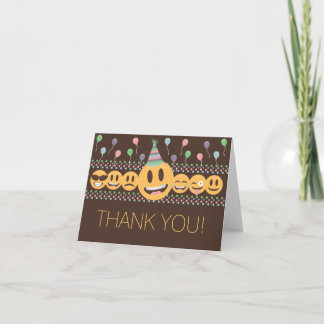 Cute Emoji Birthday Party Thank You Card