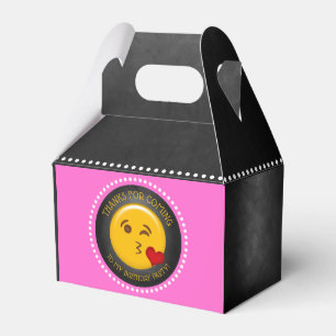 Cute Emoji Girl's Birthday Party Favor Box