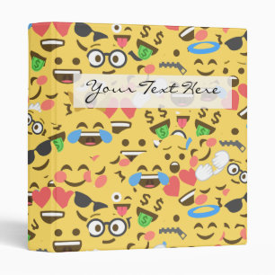 cute emoji love hears kiss smile laugh pattern binder
