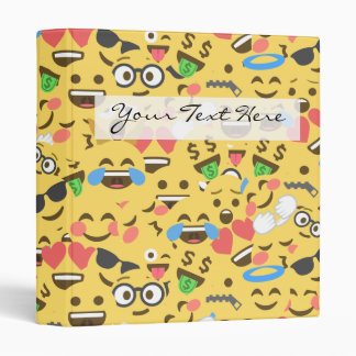 cute emoji love hears kiss smile laugh pattern binder
