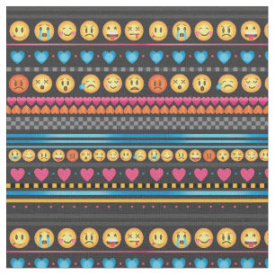 Cute Emoji Stripe Fabric